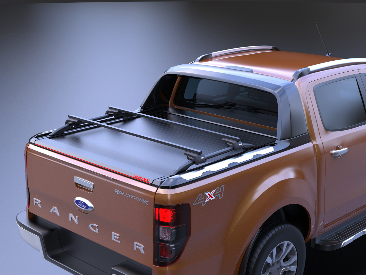 Stainless steel cross racks in black matt for WildTrak Ford Ranger 2012+  2016+ 2020+ - 4x4 Auto Accessories| Tessera4x4 accessories | tessera4x4.com