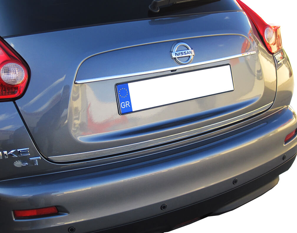 Edelstahlmetall Abdeckung über dem Nummernschild Nissan Juke - 4x4 Auto  Zubehör, Tessera4x4 zubehör